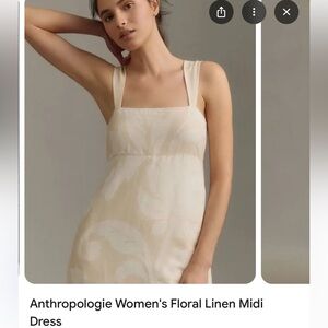 Anthropologie Ivory floral dress large new with tags